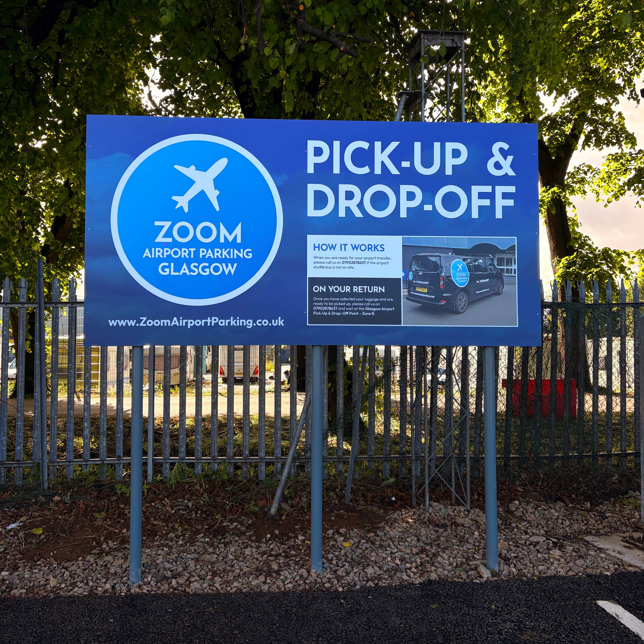 Zoom Airport Parking Glasgow pick-up & drop-off point